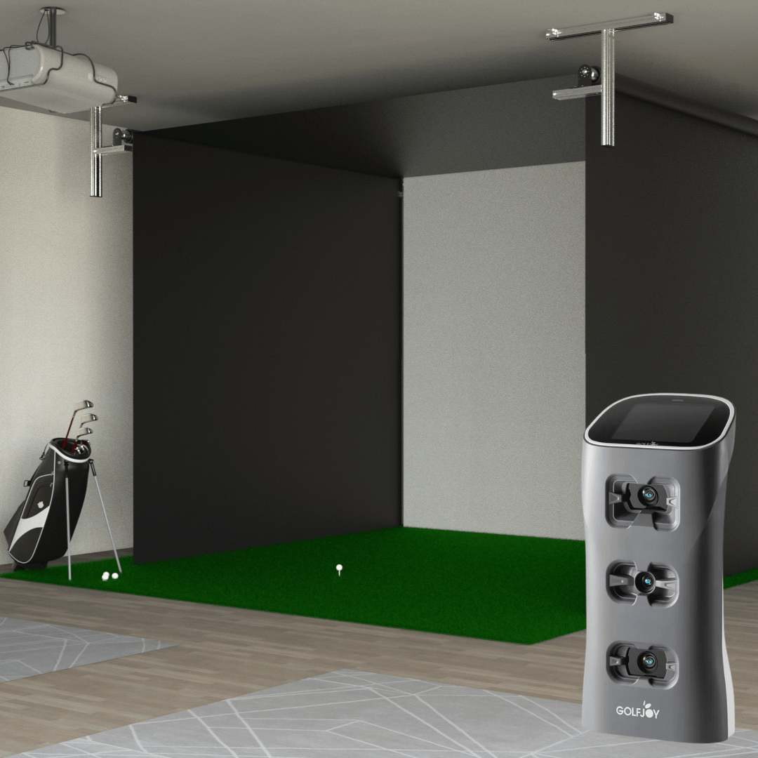 GolfJoy Spica 3 Retractable Golf Simulator Bundle — SportsScreen Vanish - Golf Sim Depot