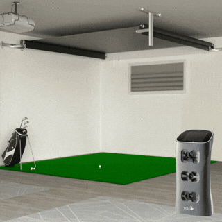 GolfJoy Spica 3 Retractable Golf Simulator Bundle — SportsScreen Vanish - Golf Sim Depot