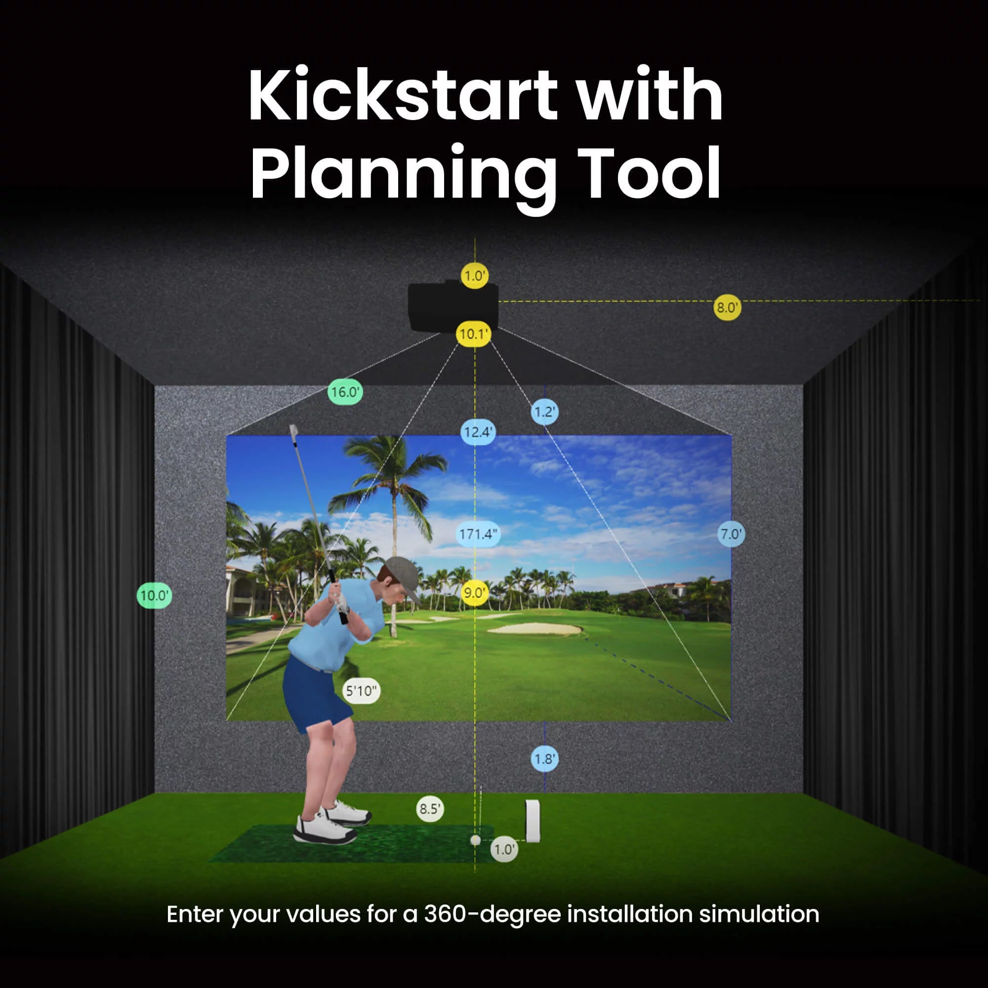 BenQ AH500ST - 1080p Short-Throw Laser Golf Simulator Projector | 4,000 Lumens - Golf Sim Depot