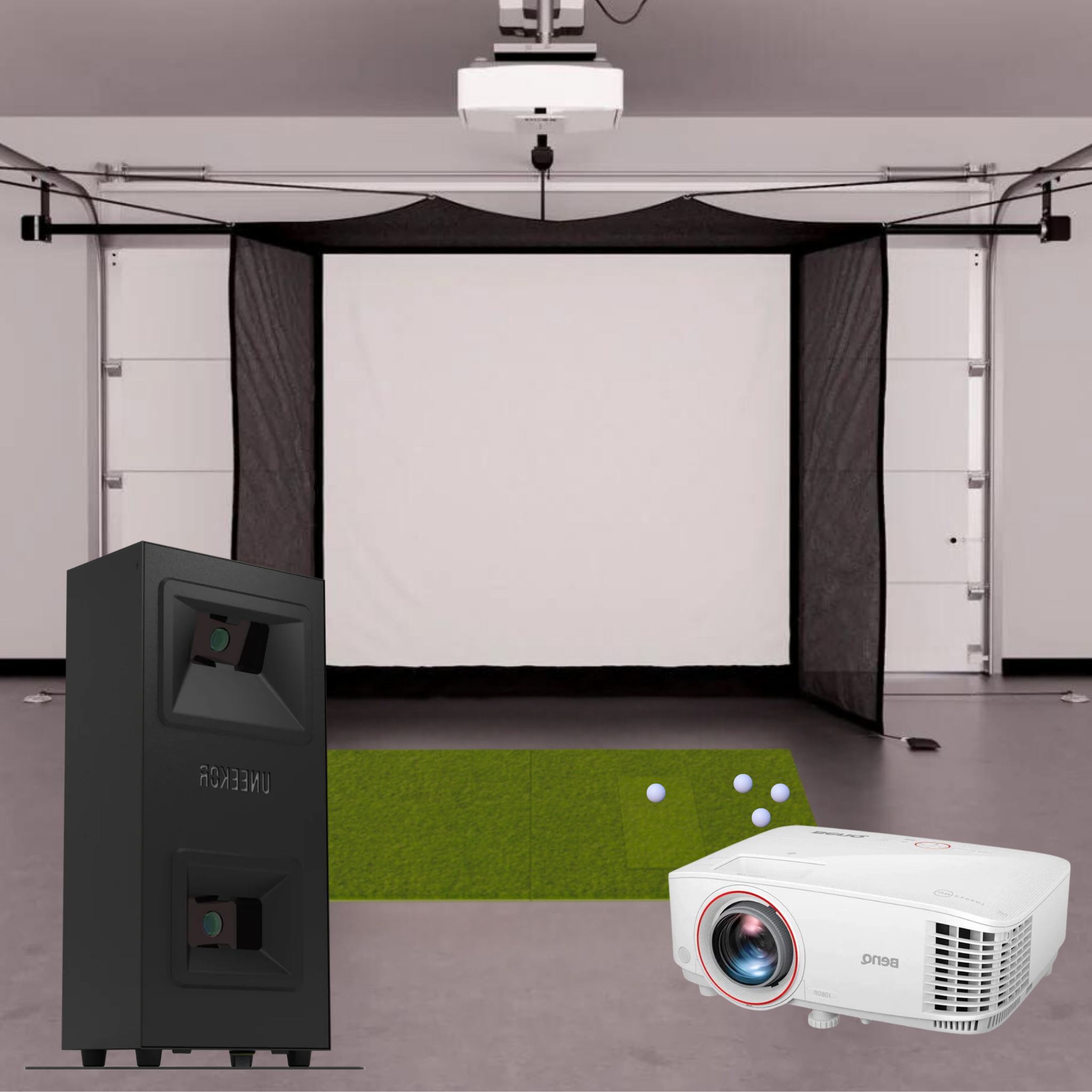 Uneekor EYE MINI LITE Garage Golf Simulator Package