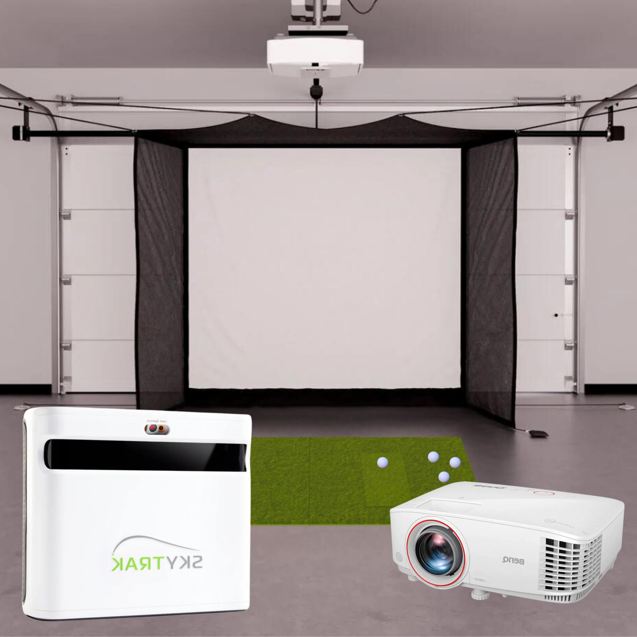 SkyTrak+ Garage Golf Simulator Package