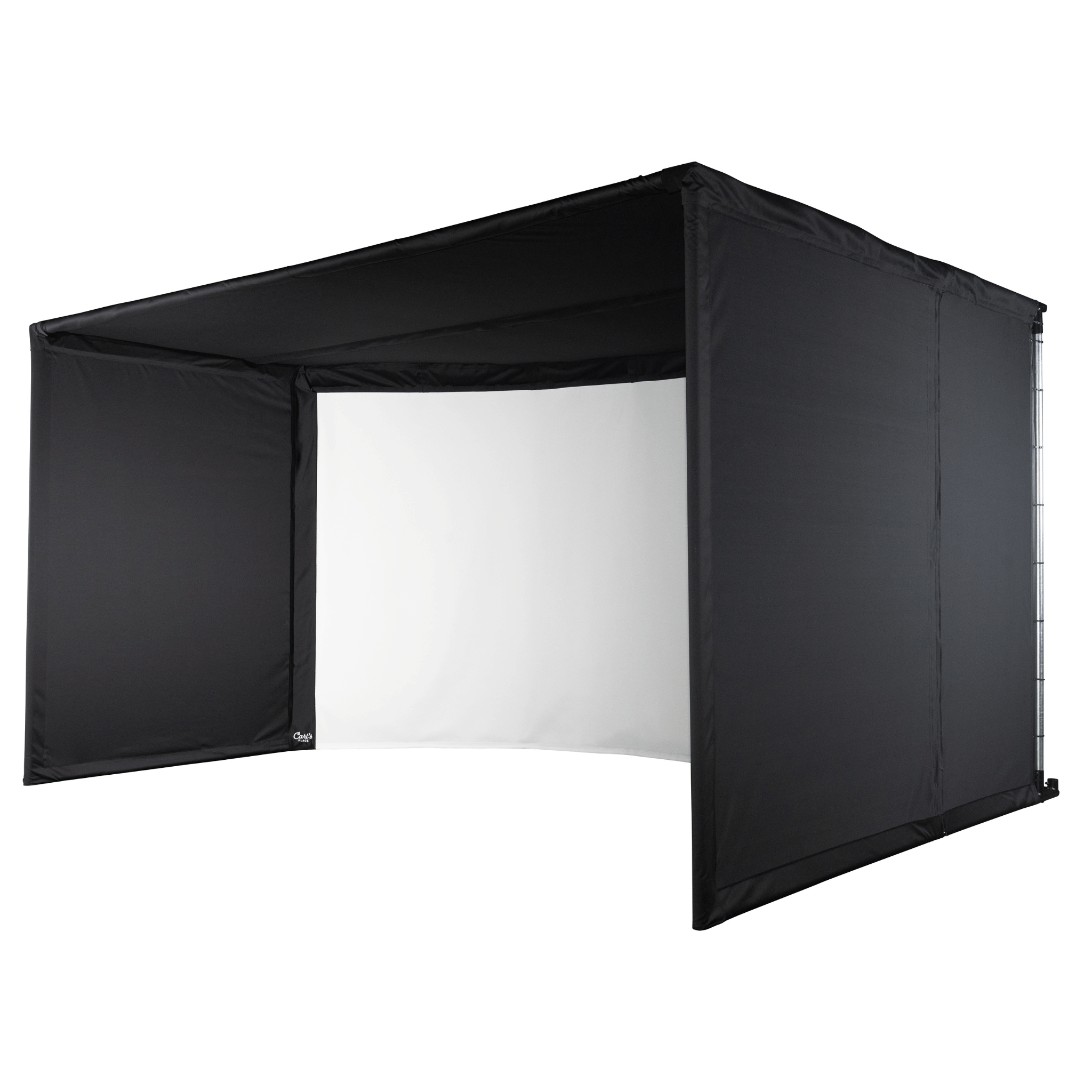 Carl's Place Curved Golf Simulator Enclosure Kit with Impact Screen-LeftBlank2