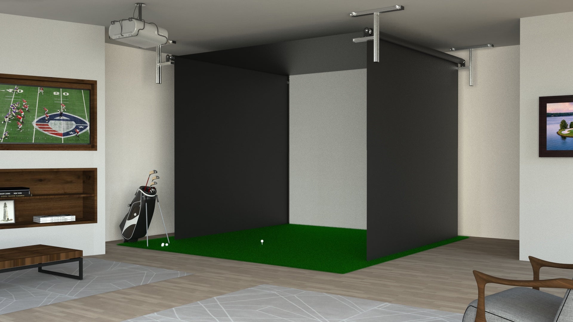 The SportsScreen Vanish Series Golf Simulator Enclosure - Golf Sim Depot