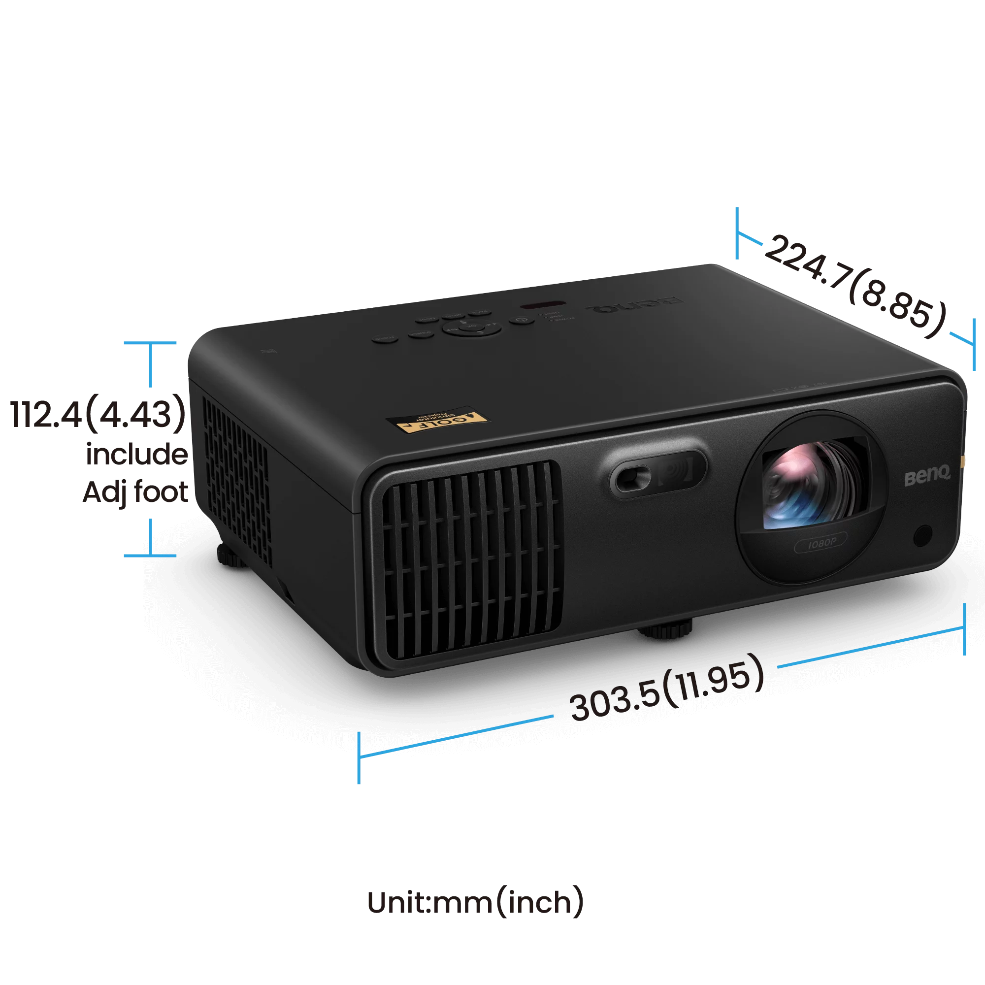 BenQ AH700ST Golf Simulator Projector Specs Left